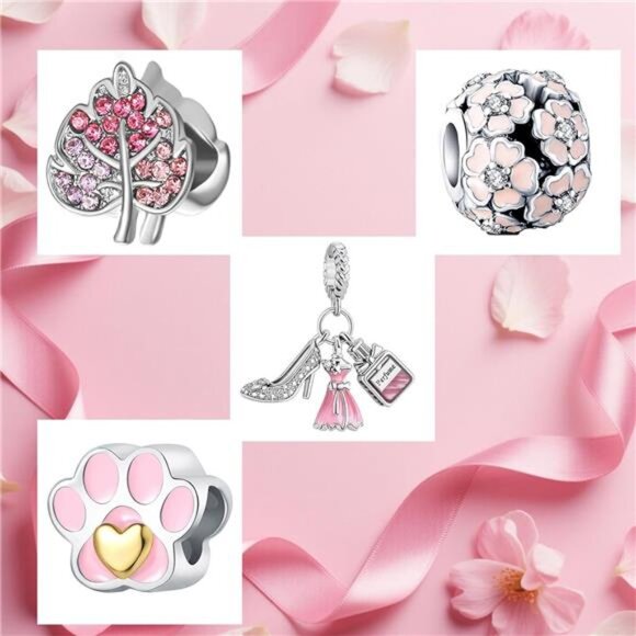 9 Pack Plated Silver Spacer Beads Charm - Picture 3 of 5